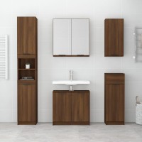 Vidaxl Bathroom Cabinet Brown Oak 12.6X13.4X74.2 Engineered Wood
