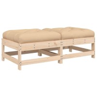 Vidaxl Patio Footstools With Cushions 2Pcs Solid Wood Pine