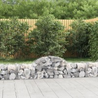 Vidaxl Arched Gabion Basket 78.7X19.7X15.7/23.6 Galvanized Iron