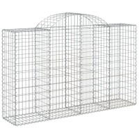 Vidaxl Arched Gabion Basket 78.7X19.7X47.2/55.1 Galvanized Iron