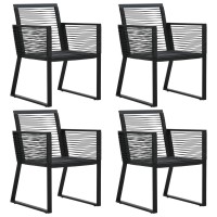 Vidaxl Garden Chairs 4 Pcs Rope Rattan Black