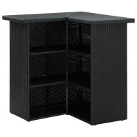 Vidaxl Corner Bar Table Black 100X50X105 Cm Poly Rattan