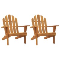 Vidaxl Patio Adirondack Chairs 2 Pcs 31.1X37.4X36.2 Solid Wood Teak
