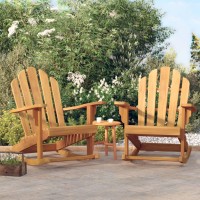 Vidaxl Patio Adirondack Rocking Chairs 2 Pcs 31.1X39.4X40.6 Solid Wood Teak