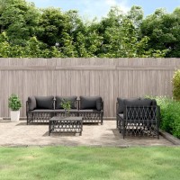 Vidaxl 6 Piece Patio Lounge Set With Cushions Anthracite Steel