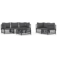 Vidaxl 6 Piece Patio Lounge Set With Cushions Anthracite Steel