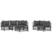 Vidaxl 6 Piece Patio Lounge Set With Cushions Anthracite Steel