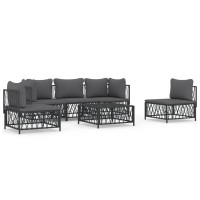 Vidaxl 6 Piece Patio Lounge Set With Cushions Anthracite Steel
