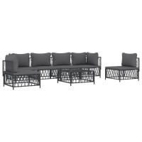 Vidaxl 7 Piece Patio Lounge Set With Cushions Anthracite Steel