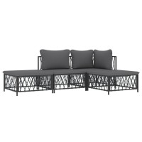 Vidaxl 4 Piece Patio Lounge Set With Cushions Anthracite Steel