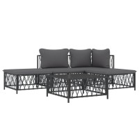 Vidaxl 5 Piece Patio Lounge Set With Cushions Anthracite Steel