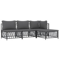 Vidaxl 4 Piece Patio Lounge Set With Cushions Anthracite Steel