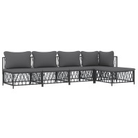 Vidaxl 5 Piece Patio Lounge Set With Cushions Anthracite Steel