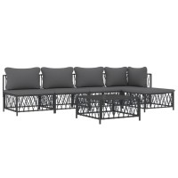 Vidaxl 6 Piece Patio Lounge Set With Cushions Anthracite Steel