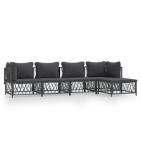 Vidaxl 5 Piece Patio Lounge Set With Cushions Anthracite Steel