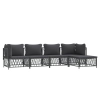 Vidaxl 5 Piece Patio Lounge Set With Cushions Anthracite Steel