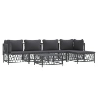 Vidaxl 6 Piece Patio Lounge Set With Cushions Anthracite Steel