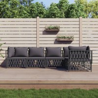 Vidaxl 5 Piece Patio Lounge Set With Cushions Anthracite Steel