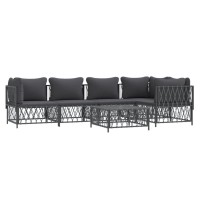 Vidaxl 6 Piece Patio Lounge Set With Cushions Anthracite Steel