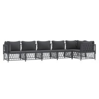 Vidaxl 6 Piece Patio Lounge Set With Cushions Anthracite Steel