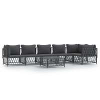 Vidaxl 7 Piece Patio Lounge Set With Cushions Anthracite Steel