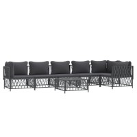 Vidaxl 7 Piece Patio Lounge Set With Cushions Anthracite Steel