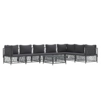 Vidaxl 8 Piece Patio Lounge Set With Cushions Anthracite Steel