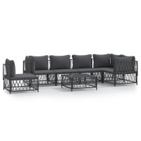 Vidaxl 7 Piece Patio Lounge Set With Cushions Anthracite Steel