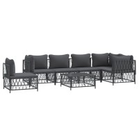 Vidaxl 7 Piece Patio Lounge Set With Cushions Anthracite Steel