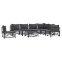 Vidaxl 8 Piece Patio Lounge Set With Cushions Anthracite Steel