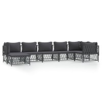 Vidaxl 7 Piece Patio Lounge Set With Cushions Anthracite Steel