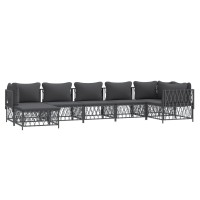 Vidaxl 7 Piece Patio Lounge Set With Cushions Anthracite Steel