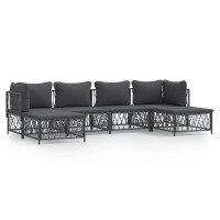 Vidaxl 6 Piece Patio Lounge Set With Cushions Anthracite Steel