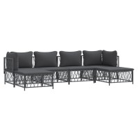 Vidaxl 6 Piece Patio Lounge Set With Cushions Anthracite Steel