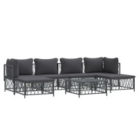 Vidaxl 7 Piece Patio Lounge Set With Cushions Anthracite Steel