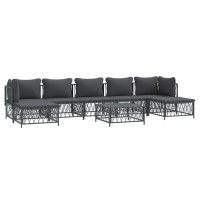 Vidaxl 8 Piece Patio Lounge Set With Cushions Anthracite Steel