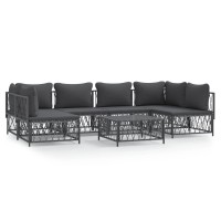 Vidaxl 7 Piece Patio Lounge Set With Cushions Anthracite Steel