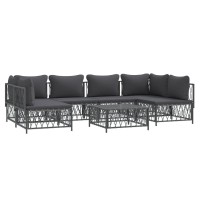 Vidaxl 7 Piece Patio Lounge Set With Cushions Anthracite Steel