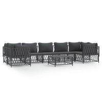 Vidaxl 8 Piece Patio Lounge Set With Cushions Anthracite Steel
