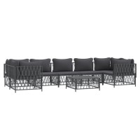 Vidaxl 8 Piece Patio Lounge Set With Cushions Anthracite Steel