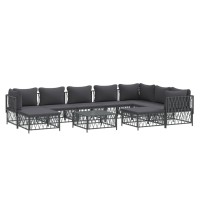 Vidaxl 10 Piece Patio Lounge Set With Cushions Anthracite Steel