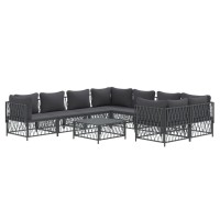 Vidaxl 9 Piece Patio Lounge Set With Cushions Anthracite Steel