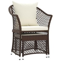 Vidaxl 2 Piece Patio Lounge Set With Cushions Brown Poly Rattan