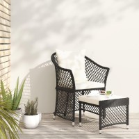 Vidaxl 2 Piece Patio Lounge Set With Cushions Black Poly Rattan