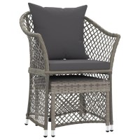 Vidaxl 2 Piece Patio Lounge Set With Cushions Gray Poly Rattan