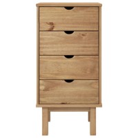 Vidaxl Drawer Cabinet Otta 18.1X15.6X35.4 Solid Wood Pine