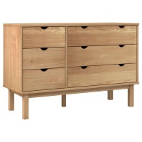 Vidaxl Drawer Cabinet Otta 43.7X16.5X28.9 Solid Wood Pine