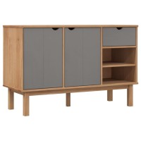 Vidaxl Sideboard Otta Brown And Gray 44.9X16.9X28.9 Solid Wood Pine