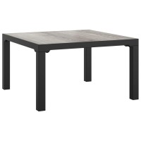 Vidaxl Patio Coffee Table Gray 21.7X21.7X12.2 Dpc And Steel