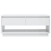 Vidaxl Coffee Table High Gloss White 102.5X55X44 Cm Engineered Wood